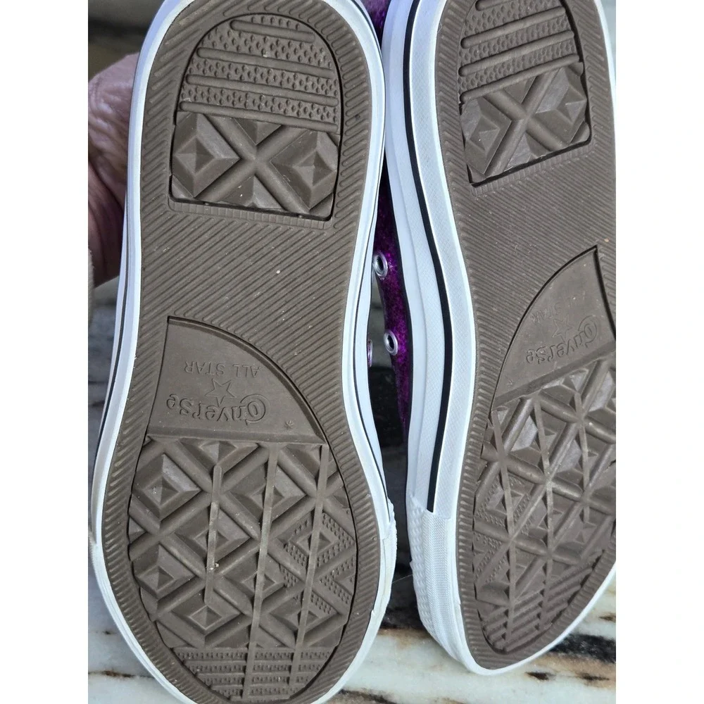Converse Chuck Taylor All Star Purple Glitter Low  Sneakers Junior Sparkly Eu 36